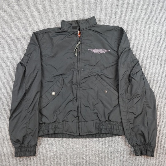 Harley-Davidson Other - Vintage Harley-Davidson Jacket Mens Small Black Windbreaker Embroidered USA